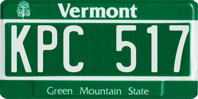 VT license plate KPC517