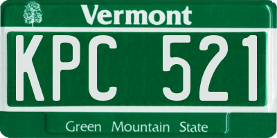 VT license plate KPC521