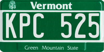 VT license plate KPC525