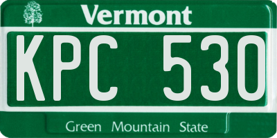 VT license plate KPC530