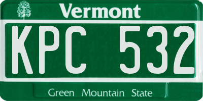 VT license plate KPC532