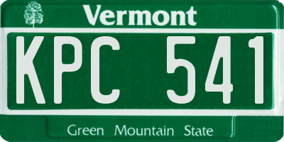 VT license plate KPC541