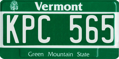 VT license plate KPC565