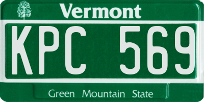 VT license plate KPC569