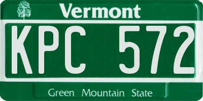 VT license plate KPC572