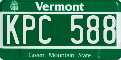 VT license plate KPC588