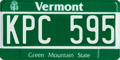 VT license plate KPC595