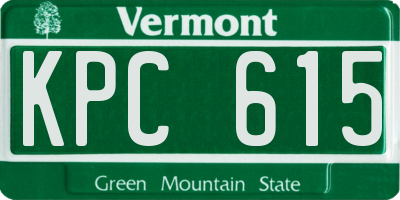 VT license plate KPC615