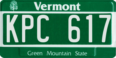 VT license plate KPC617