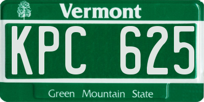 VT license plate KPC625