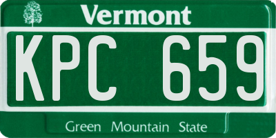 VT license plate KPC659
