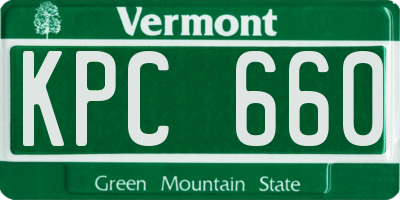 VT license plate KPC660