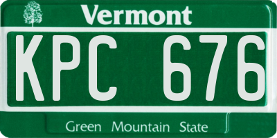 VT license plate KPC676