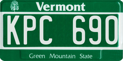 VT license plate KPC690