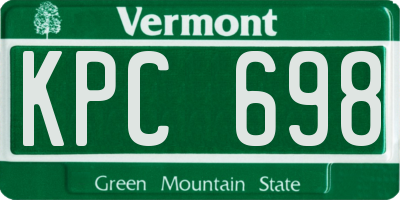 VT license plate KPC698