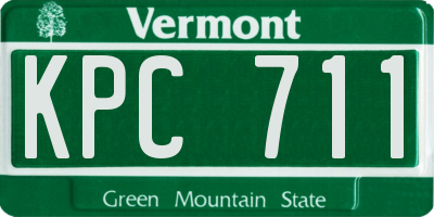 VT license plate KPC711