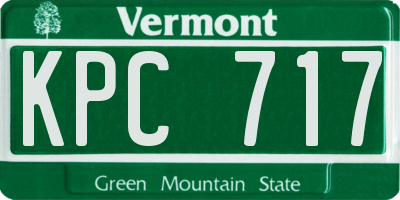 VT license plate KPC717