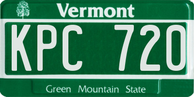 VT license plate KPC720