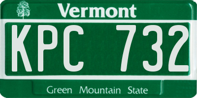 VT license plate KPC732