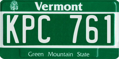 VT license plate KPC761