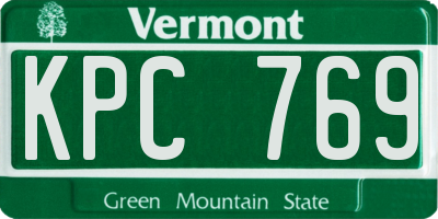 VT license plate KPC769