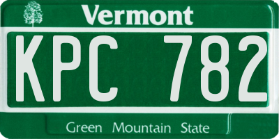 VT license plate KPC782
