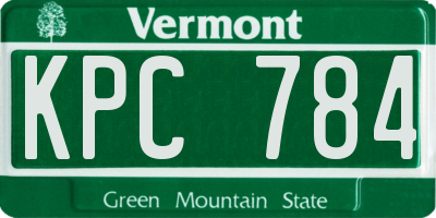 VT license plate KPC784