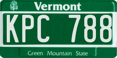VT license plate KPC788