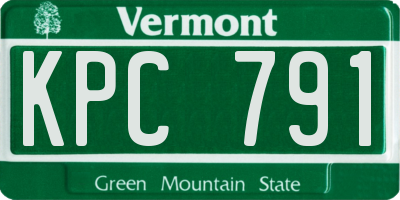 VT license plate KPC791