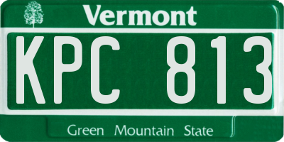 VT license plate KPC813
