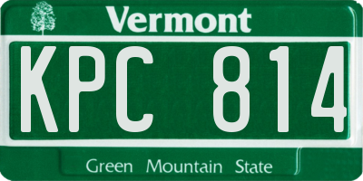 VT license plate KPC814