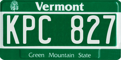 VT license plate KPC827