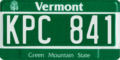 VT license plate KPC841