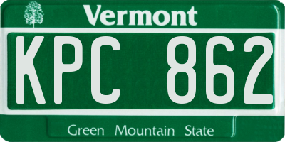 VT license plate KPC862