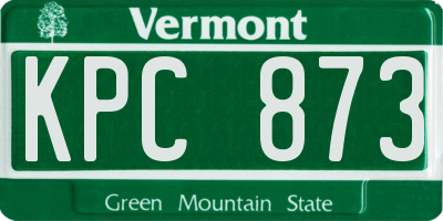 VT license plate KPC873