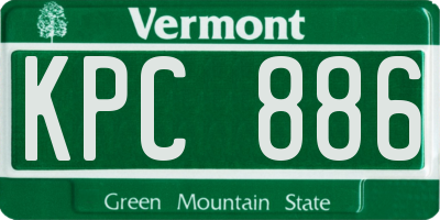 VT license plate KPC886