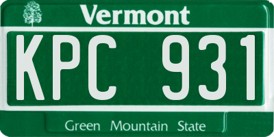 VT license plate KPC931