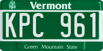 VT license plate KPC961