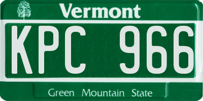 VT license plate KPC966