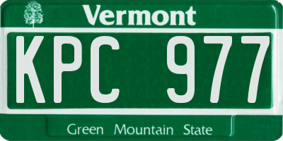 VT license plate KPC977