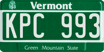 VT license plate KPC993