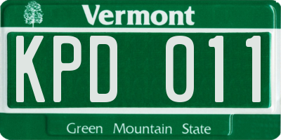 VT license plate KPD011