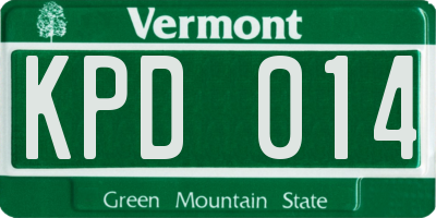 VT license plate KPD014