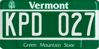 VT license plate KPD027