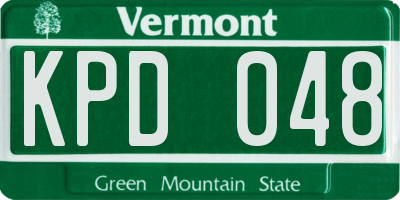 VT license plate KPD048