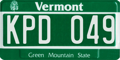 VT license plate KPD049
