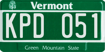 VT license plate KPD051