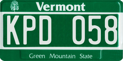 VT license plate KPD058