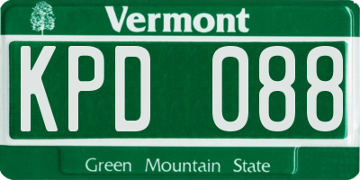 VT license plate KPD088