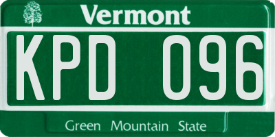 VT license plate KPD096
